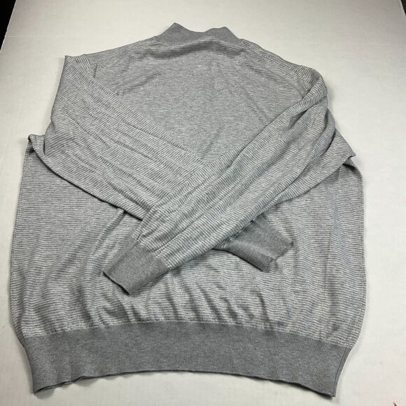 Peter Millar Mens Silk Cashmere Blend 1/4 Zip Sweater Striped Preppy Golf  XL - Picture 9 of 10